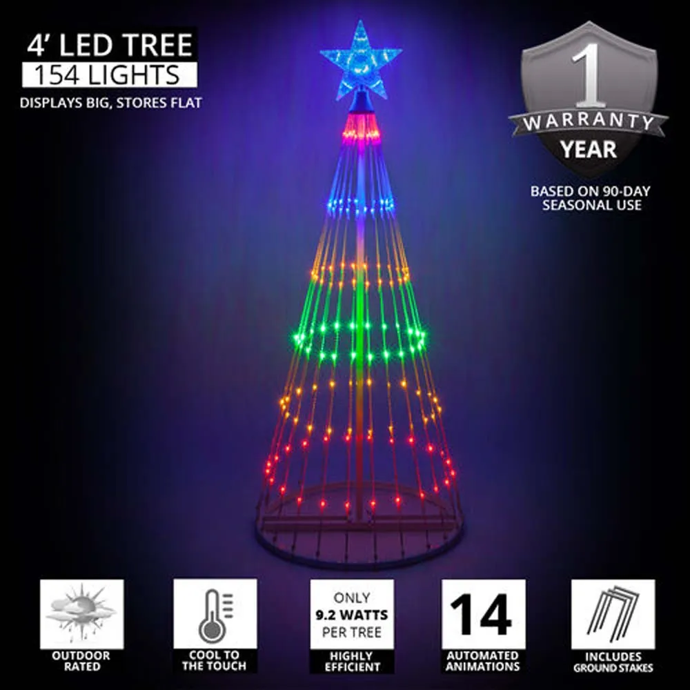 4-ft. Multicolor LED Animated Outdoor Lightshow Christmas Tree