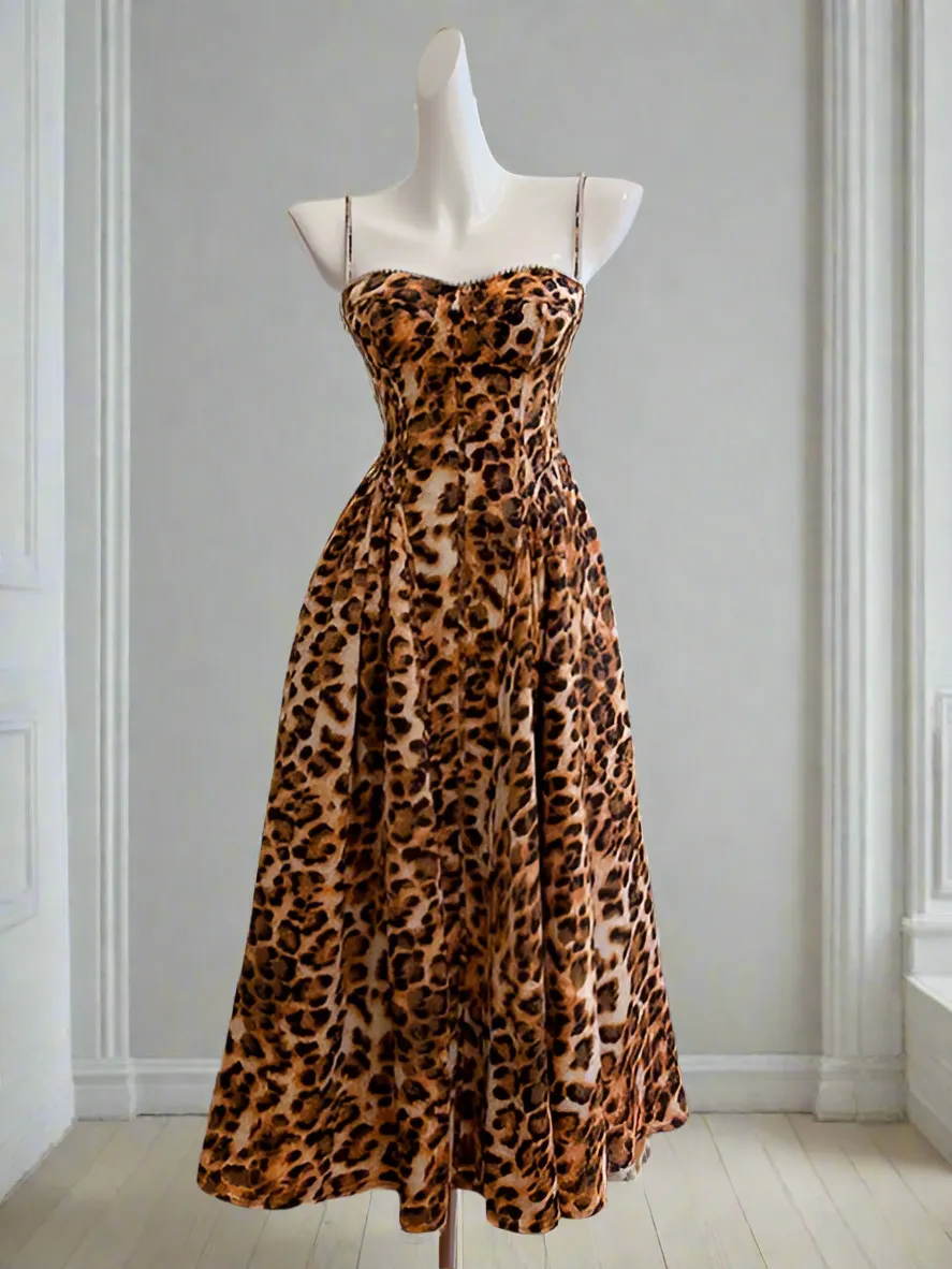 Abby Leopard Print Midi Dress