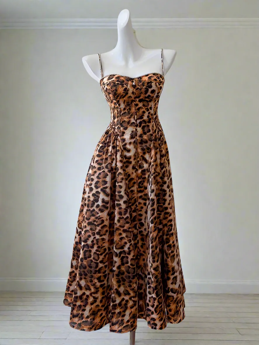 Abby Leopard Print Midi Dress