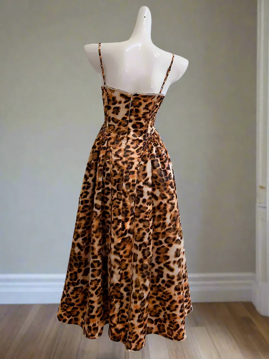 Abby Leopard Print Midi Dress