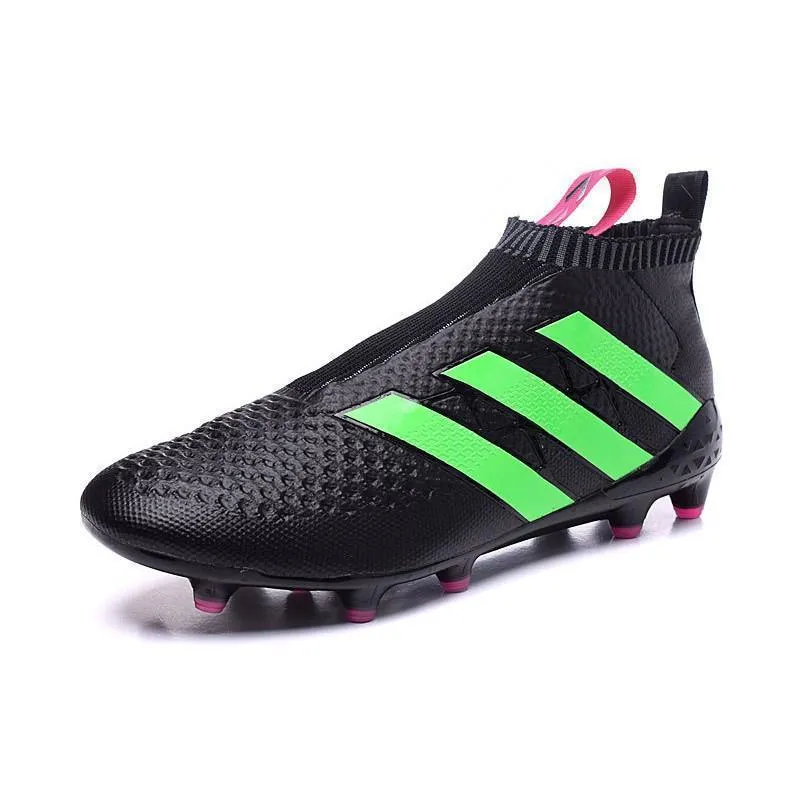 Adidas Ace 16  Purecontrol FG Core Soccer Cleats Black Pink Solar Green