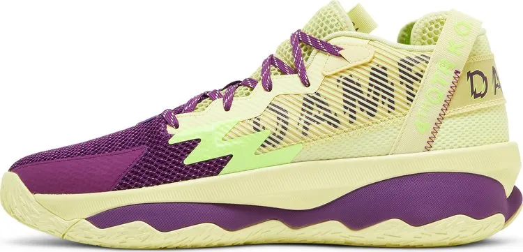 Adidas Dame 8 sneakers, purple, light yellow