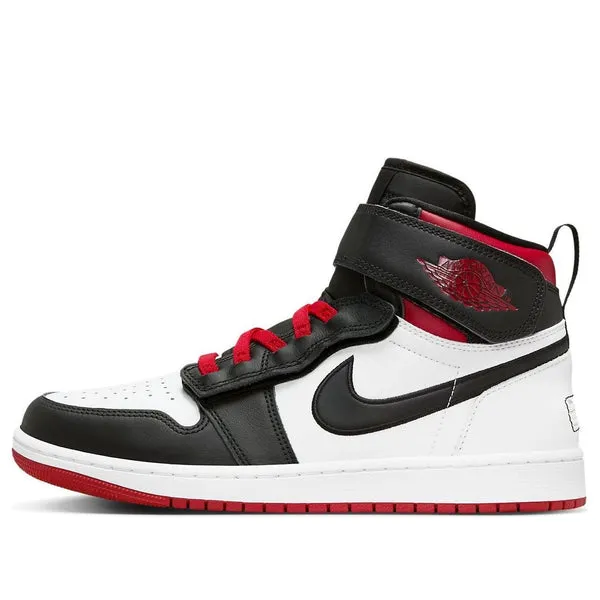 Air Jordan 1 HI Flyease 'Black Gym Red White' Sneakers, Black