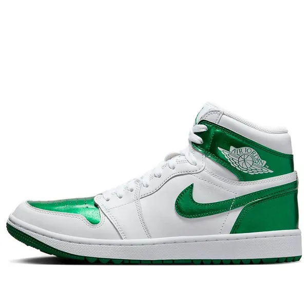 Air Jordan 1 Retro High Golf 'Metallic Green' Sneakers, White