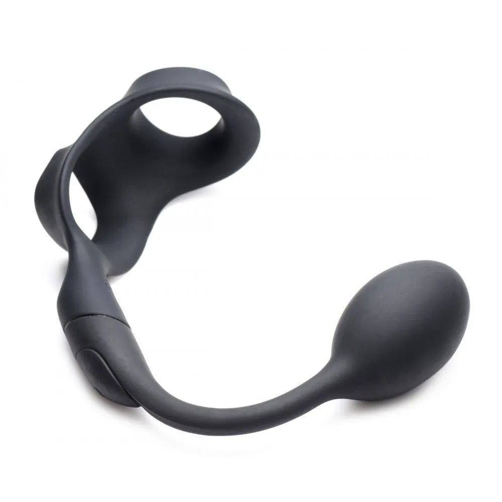 Alpha Pro 10X P-Bomb Cock And Ball Ring With Vibrating Anal Plug