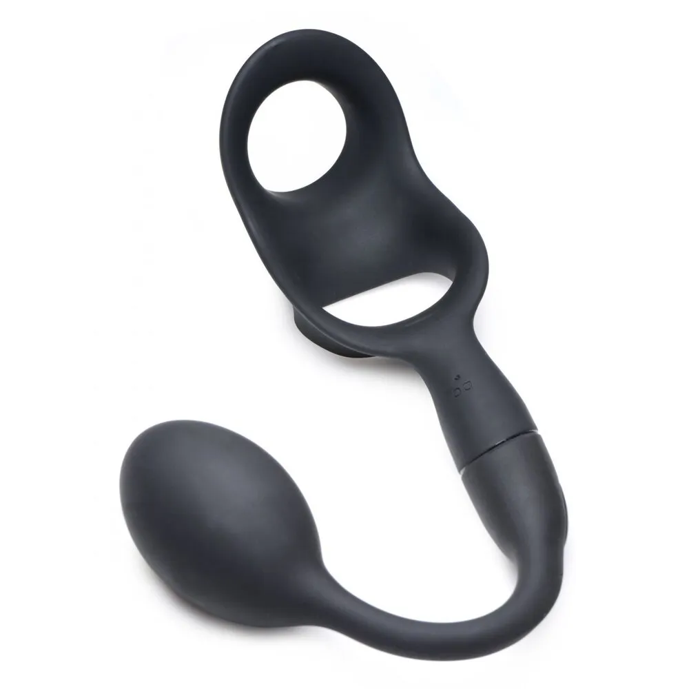 Alpha Pro 10X P-Bomb Cock And Ball Ring With Vibrating Anal Plug