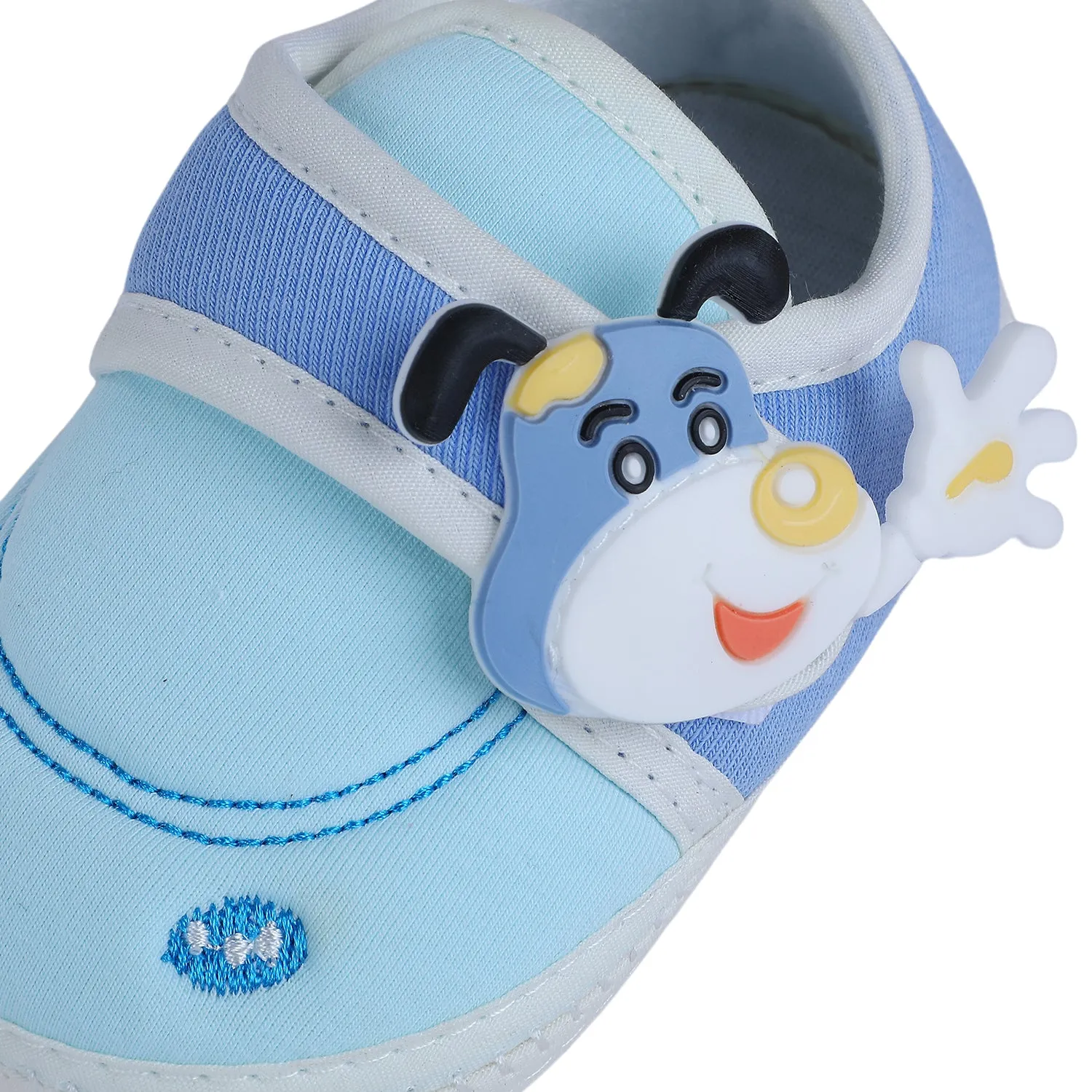 Baby Moo Puppy Face Soft Sole Anti-Slip Booties - Blue