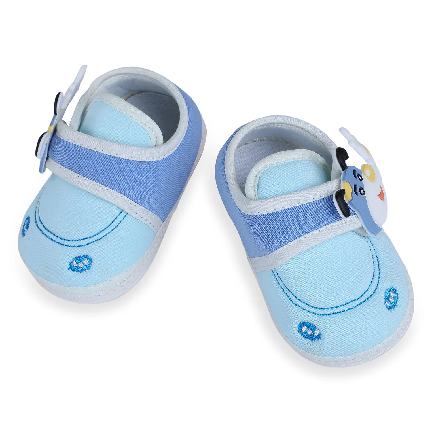 Baby Moo Puppy Face Soft Sole Anti-Slip Booties - Blue