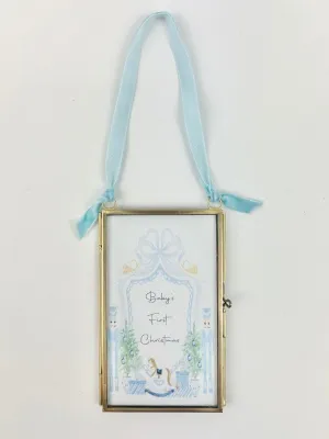 Baby's First Christmas Blue Frame Ornament