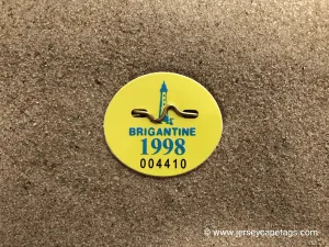 Brigantine 1998 Seasonal Beach Tag