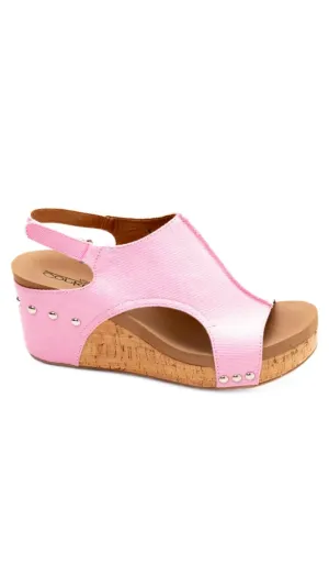 Canvas Carley Wedges by Corky's - Light Pink