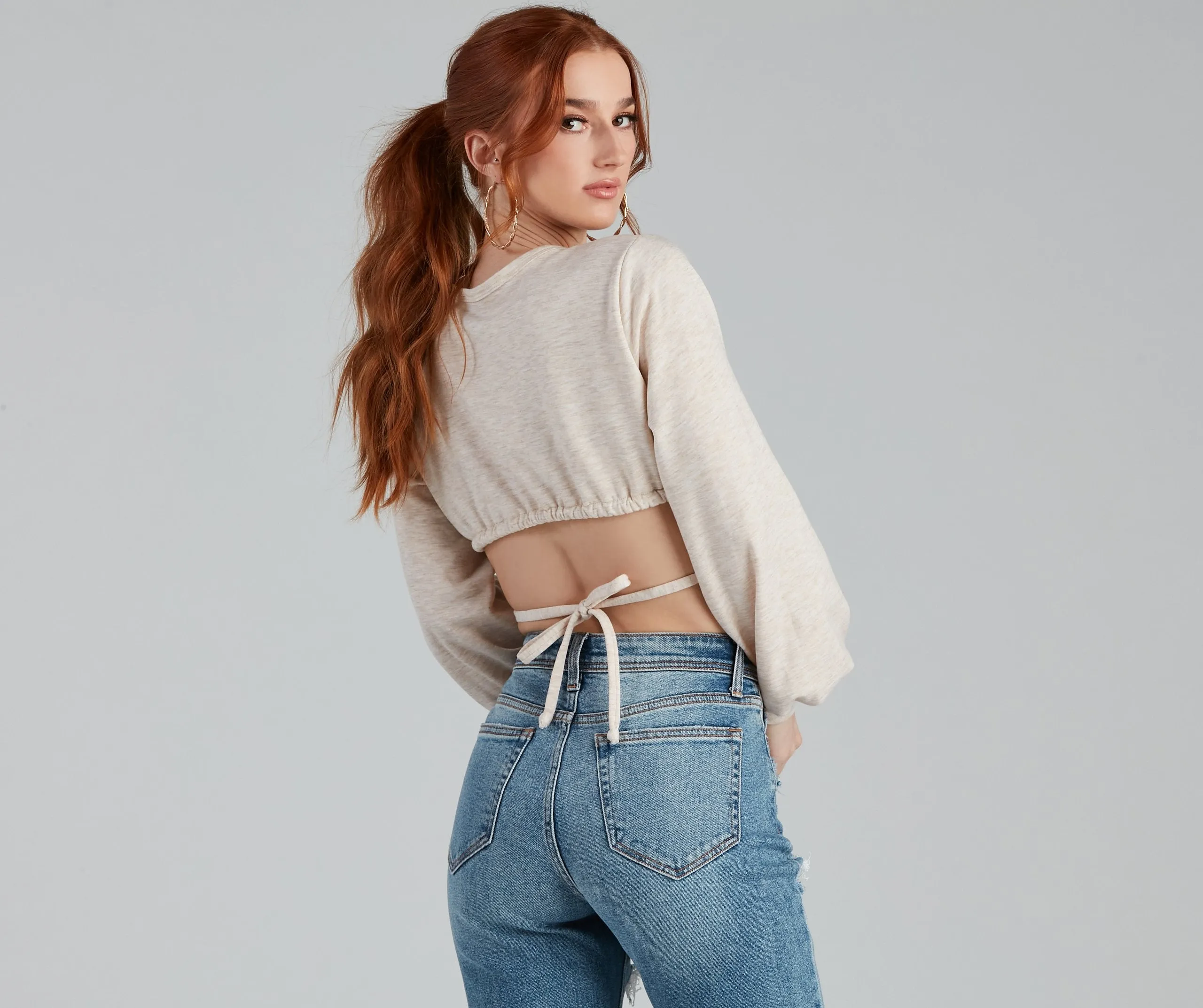 Casual-Chic Fleece Crop Top