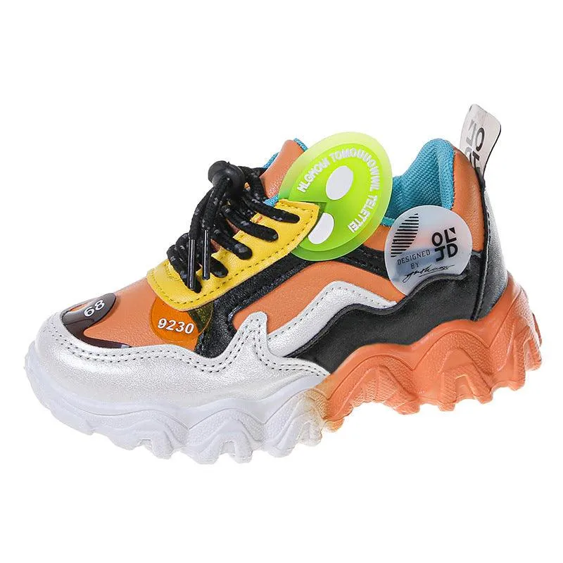 Colorblock Casual Wave Bottom Sneakers Children's Shoes