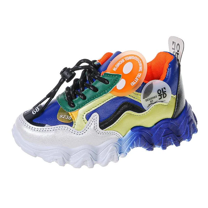 Colorblock Casual Wave Bottom Sneakers Children's Shoes