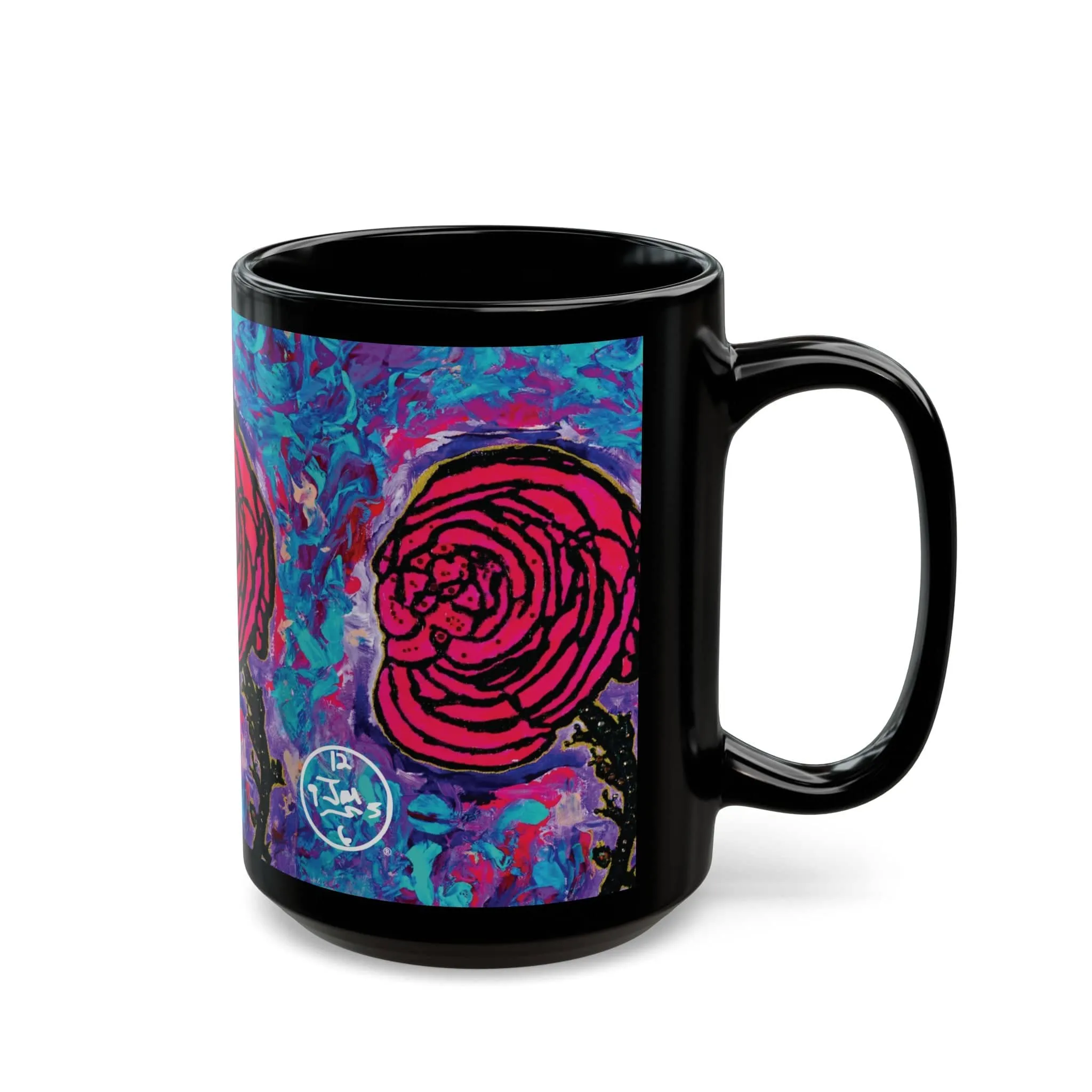 Cotton Candy Rose 15oz Black Mug by Jumper Maybach®