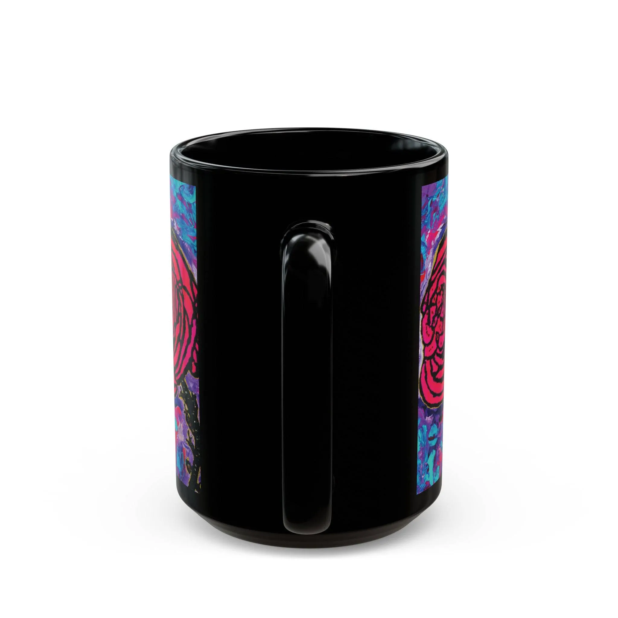 Cotton Candy Rose 15oz Black Mug by Jumper Maybach®