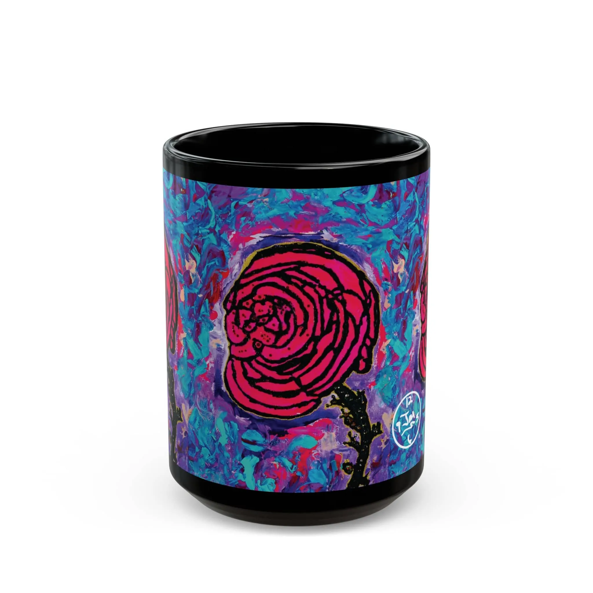 Cotton Candy Rose 15oz Black Mug by Jumper Maybach®