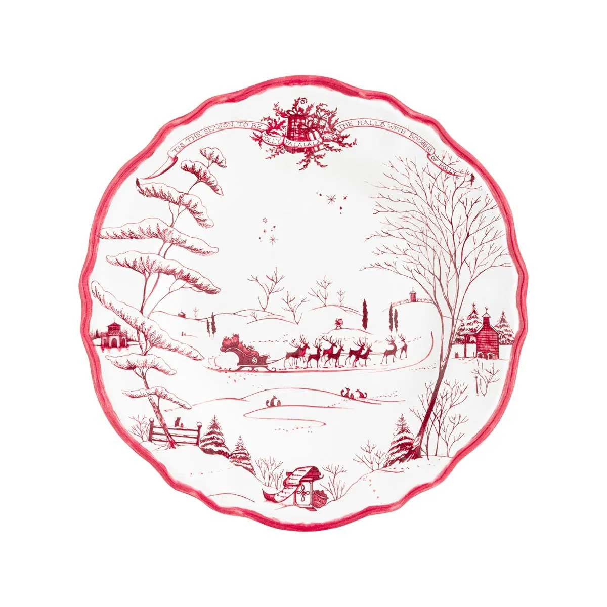 Country Estate Winter Frolic Melamine Dessert/Salad Plate, Set of 4