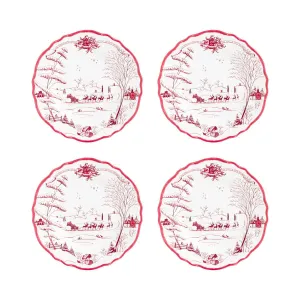 Country Estate Winter Frolic Melamine Dessert/Salad Plate, Set of 4