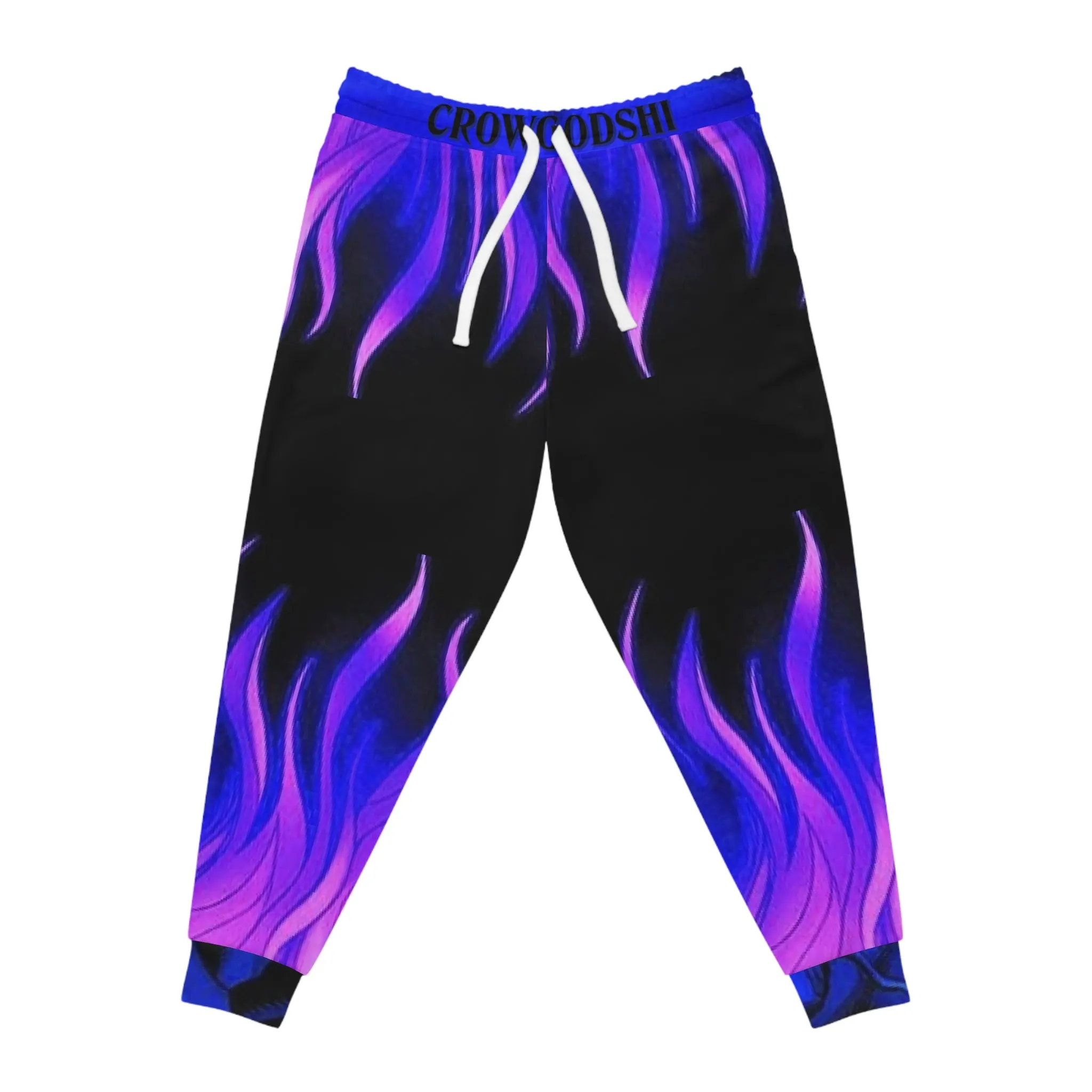 Crowgodshi Designer Incredible Blue & Purple FLAMES Athletic Joggers