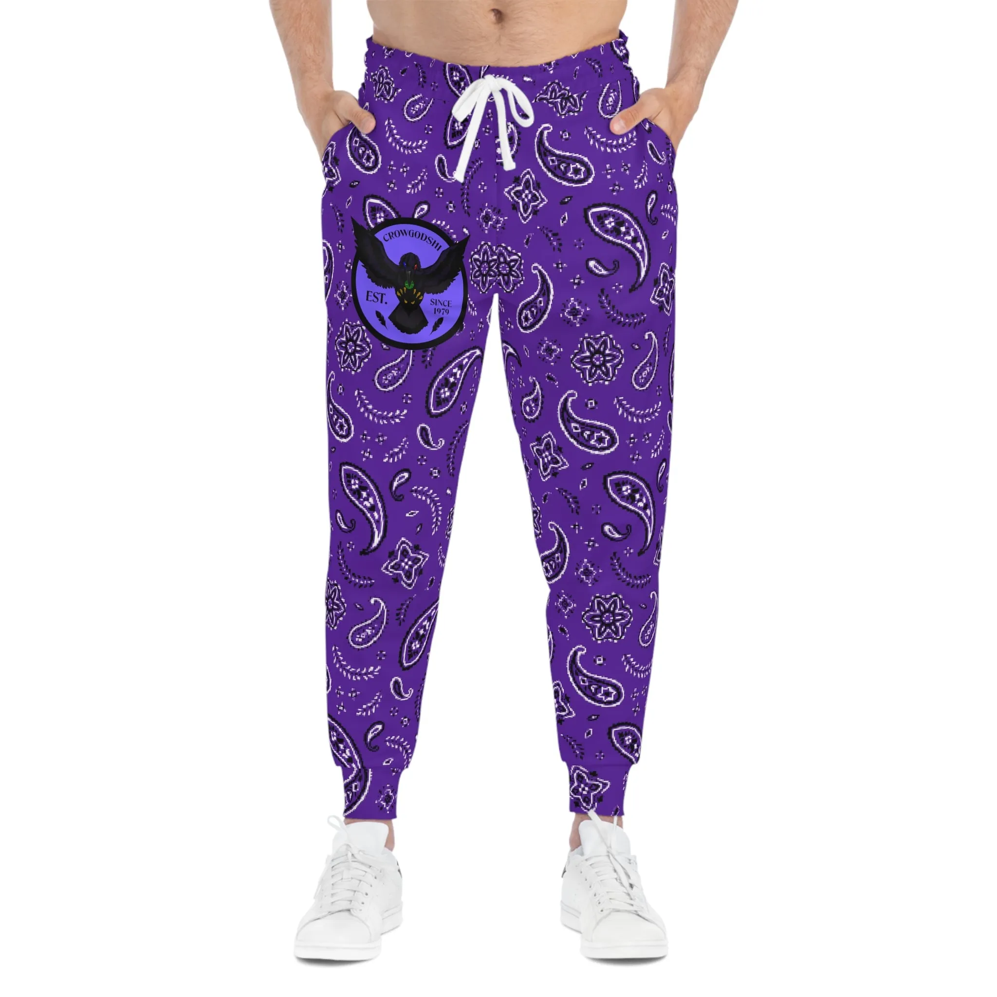 Crowgodshi Purple Colors Athletic Joggers