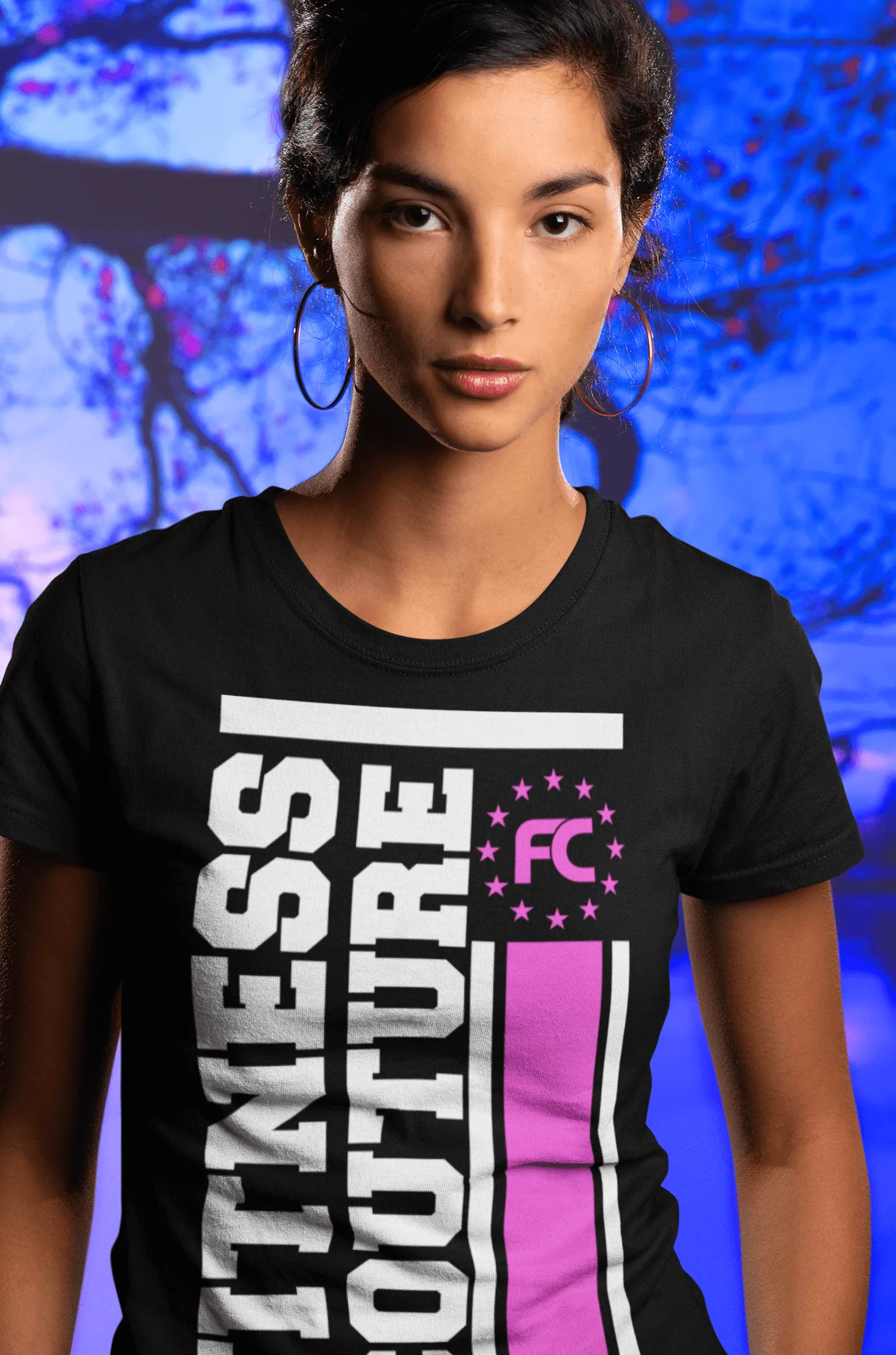 Fitness Couture - Vertical Logo T-shirt *Pink* Workout, Gym Day Tee