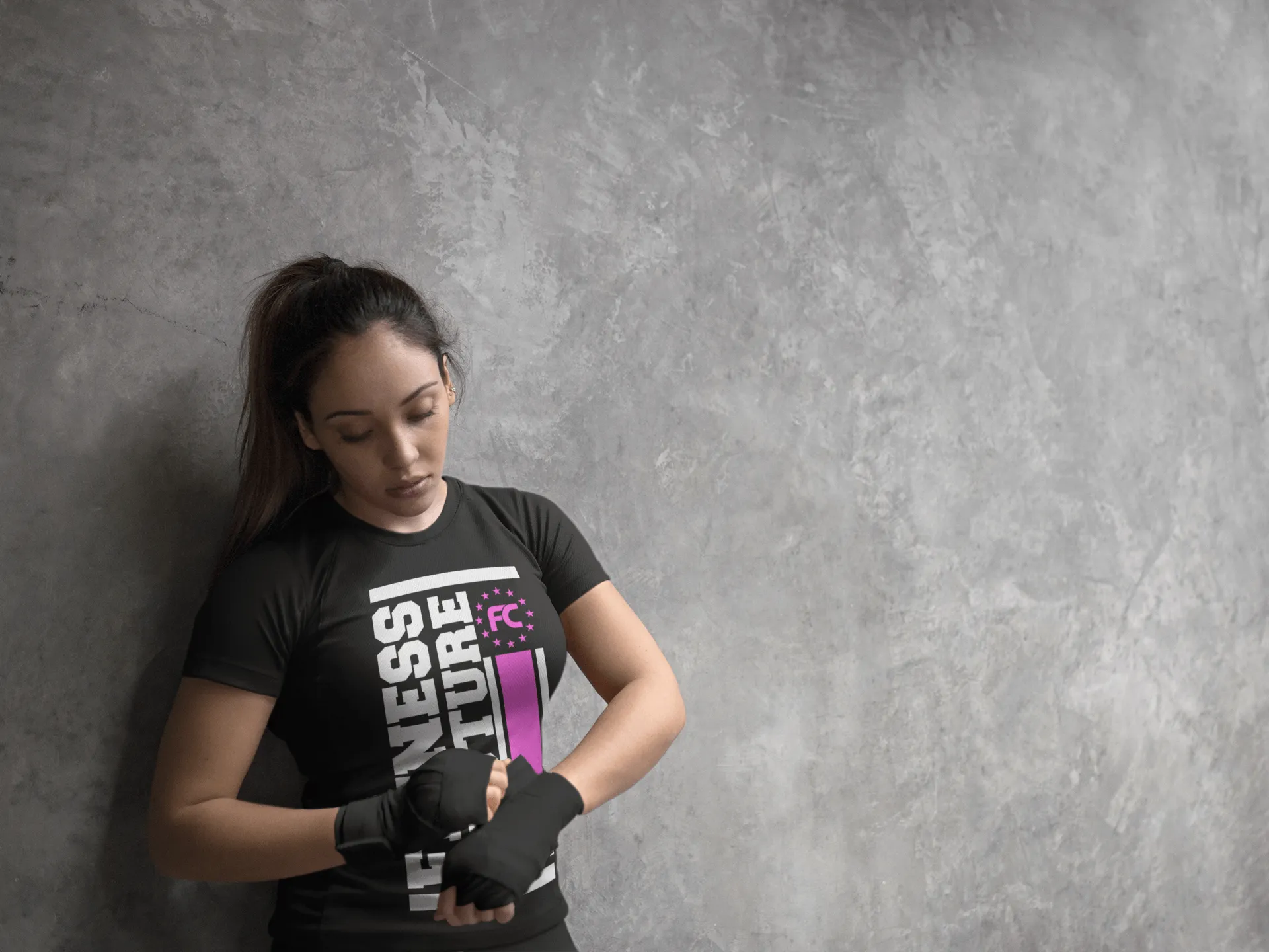 Fitness Couture - Vertical Logo T-shirt *Pink* Workout, Gym Day Tee