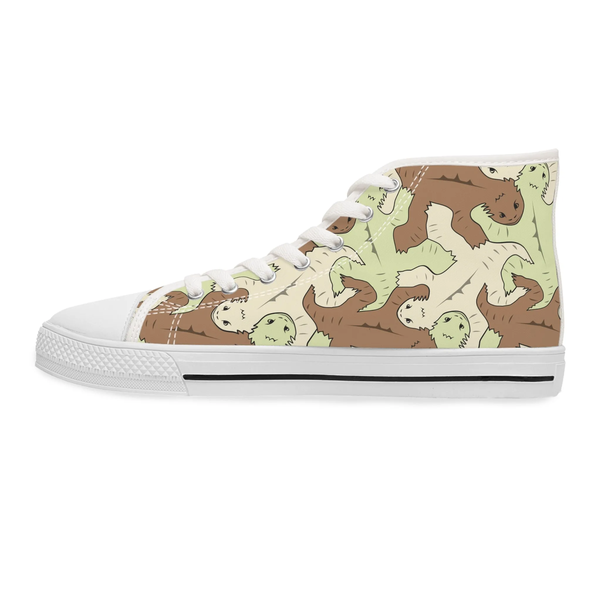 Green & Brown Lizard Tessellation Women's High Top Sneakers