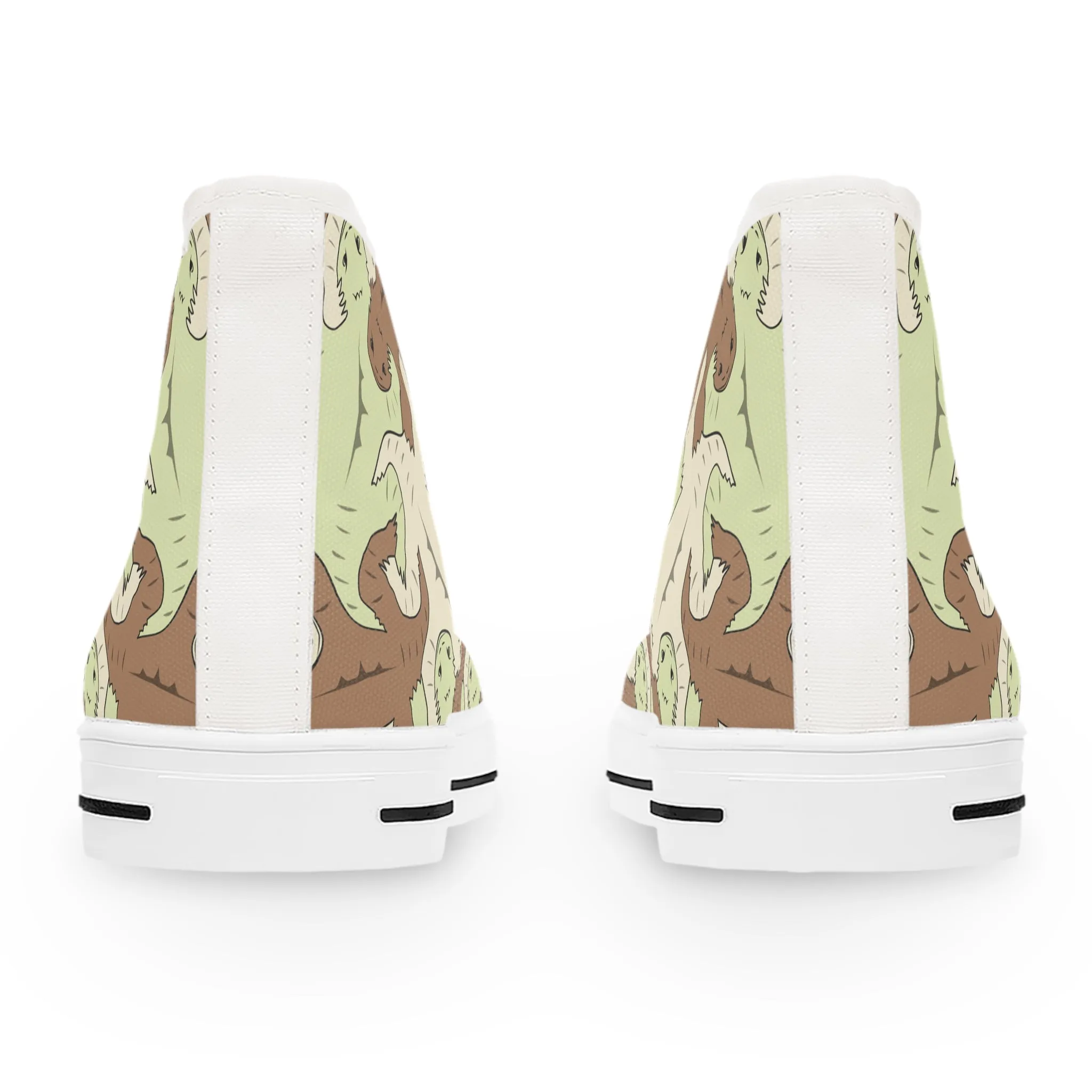 Green & Brown Lizard Tessellation Women's High Top Sneakers