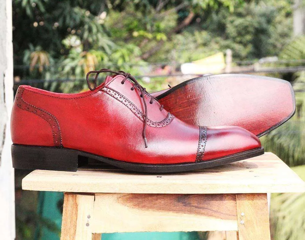 Handmade Burgundy Leather Shoe