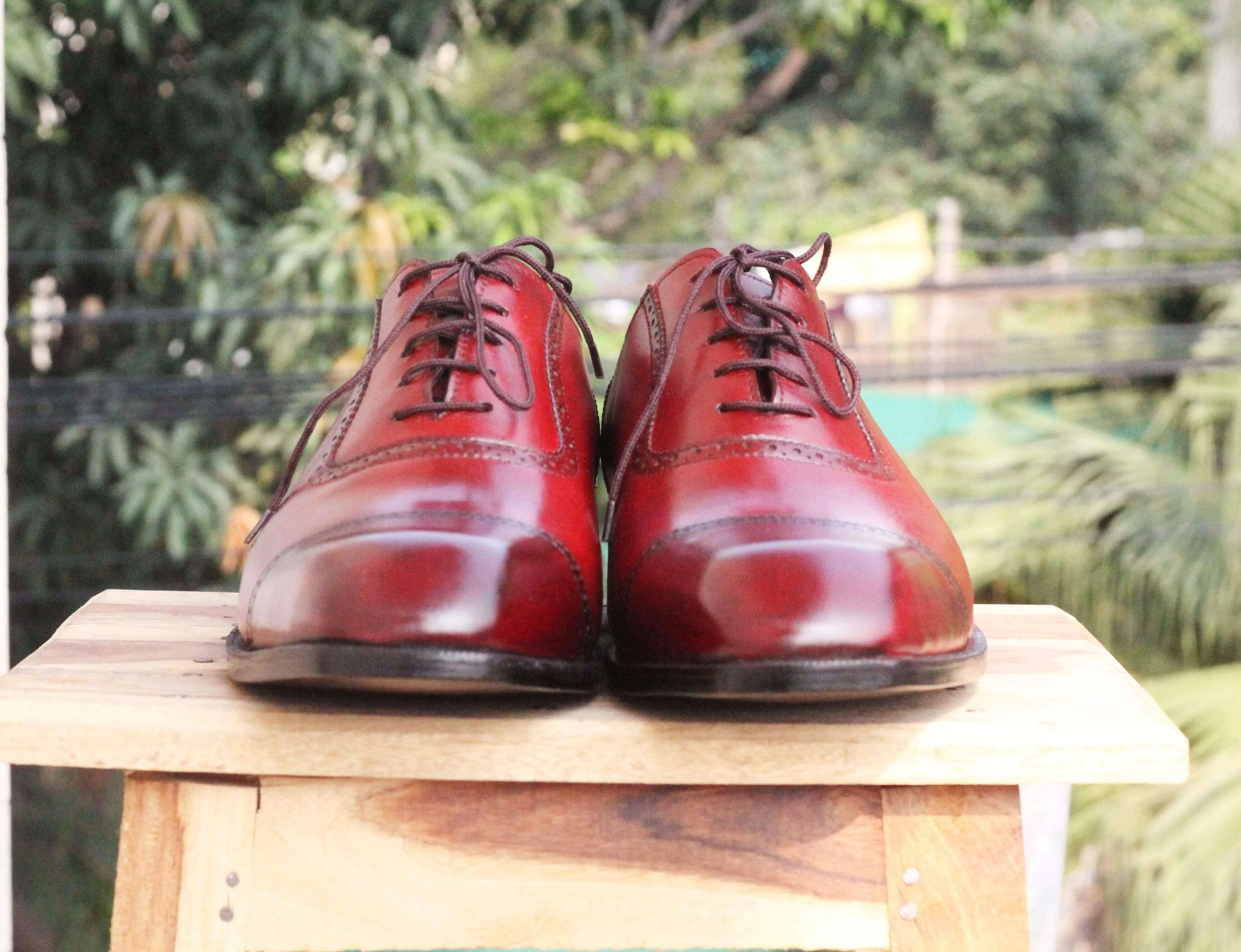 Handmade Burgundy Leather Shoe