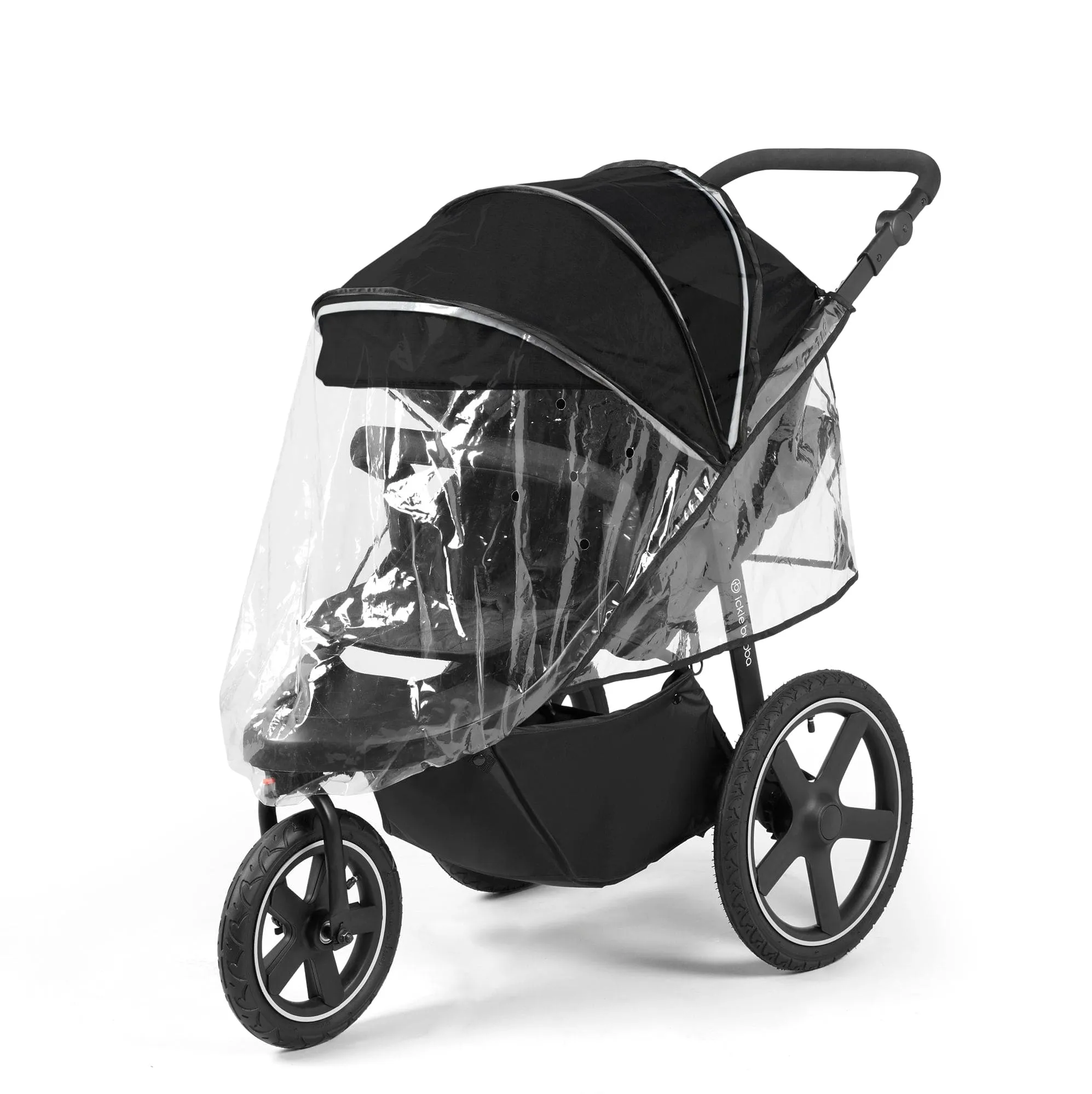 Ickle Bubba Venus Max Jogger Stroller I-Size Travel System in Black/Black with Isofix Base