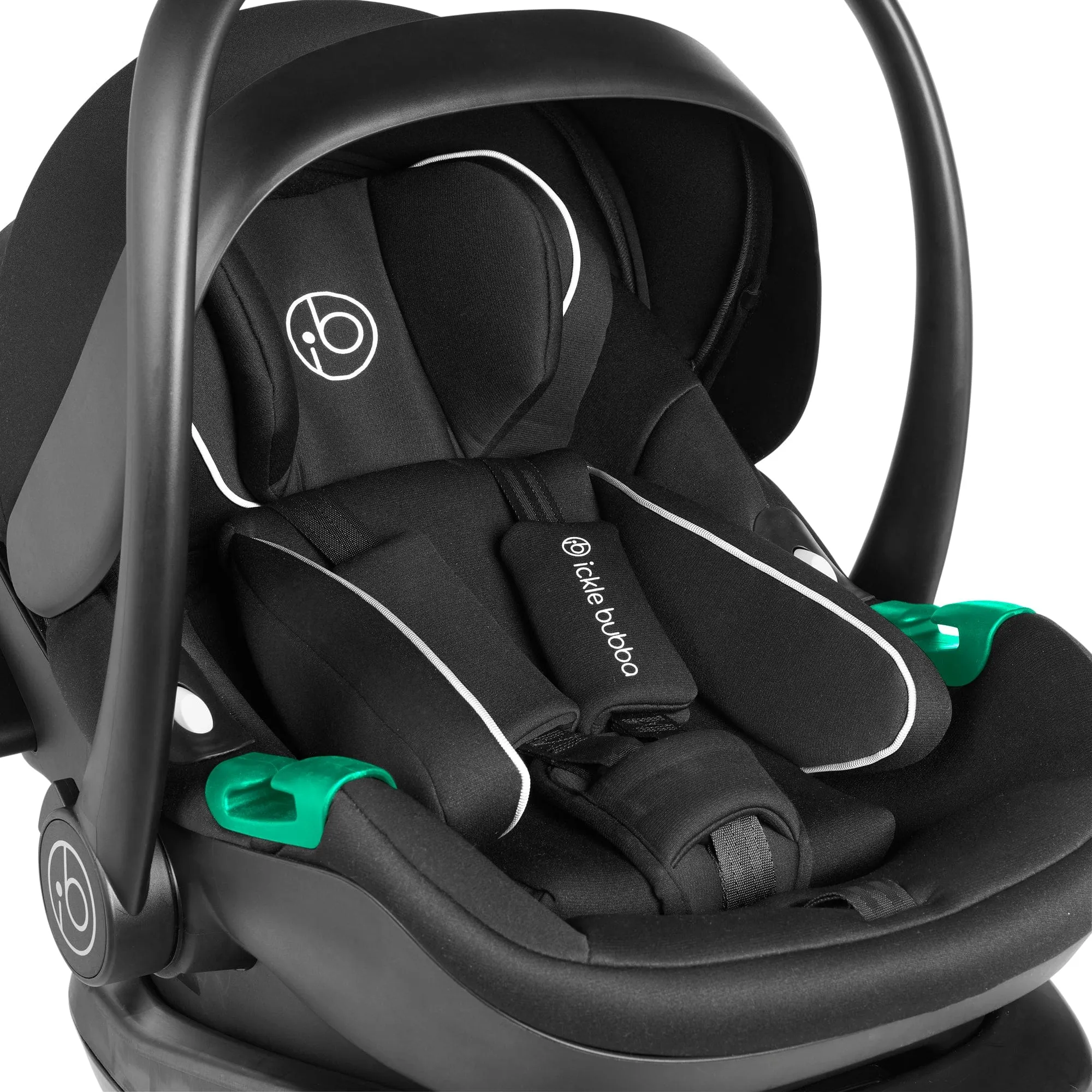 Ickle Bubba Venus Max Jogger Stroller I-Size Travel System in Black/Black with Isofix Base