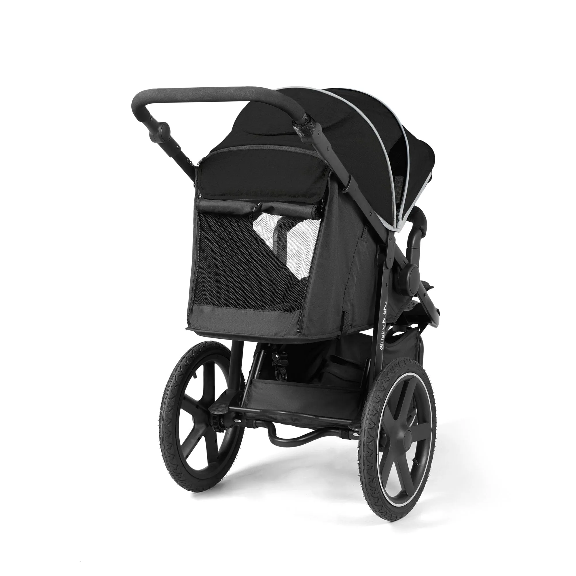 Ickle Bubba Venus Max Jogger Stroller I-Size Travel System in Black/Black with Isofix Base