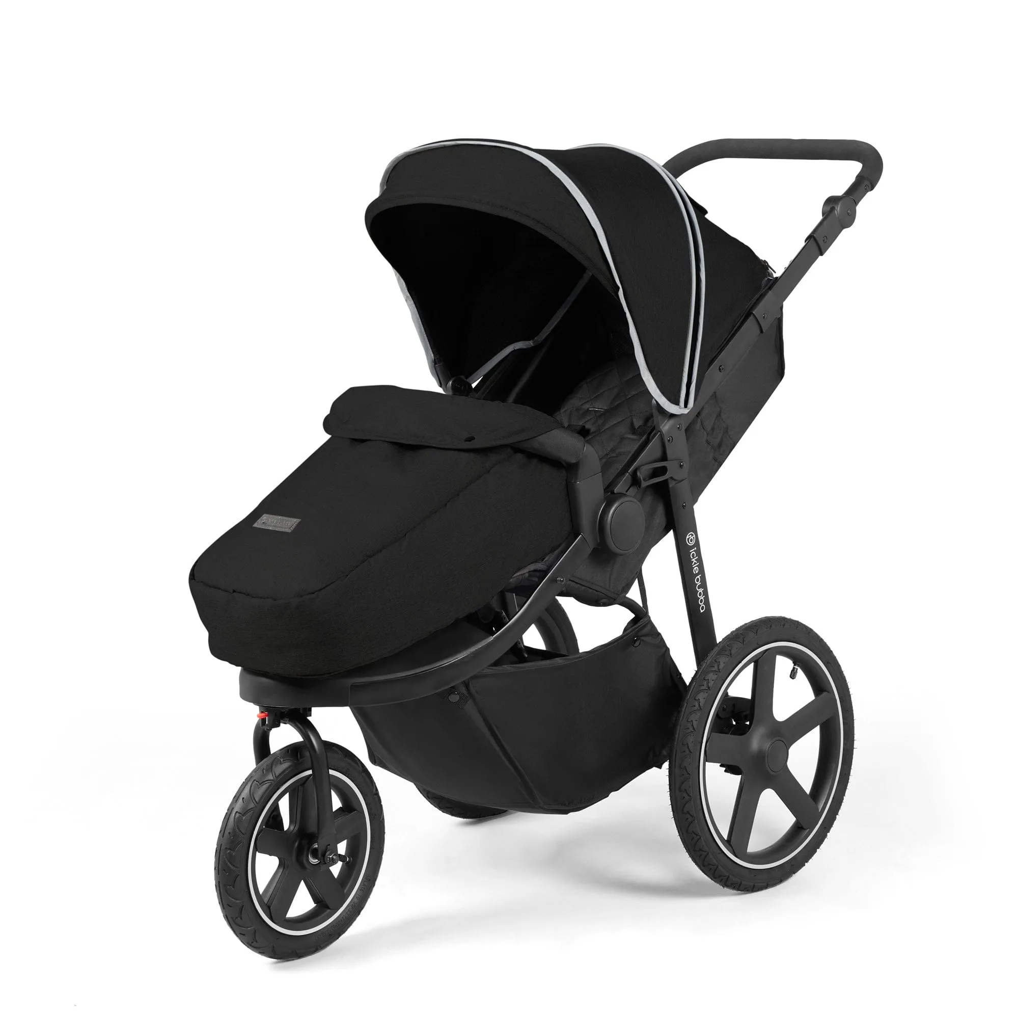 Ickle Bubba Venus Max Jogger Stroller I-Size Travel System in Black/Black with Isofix Base