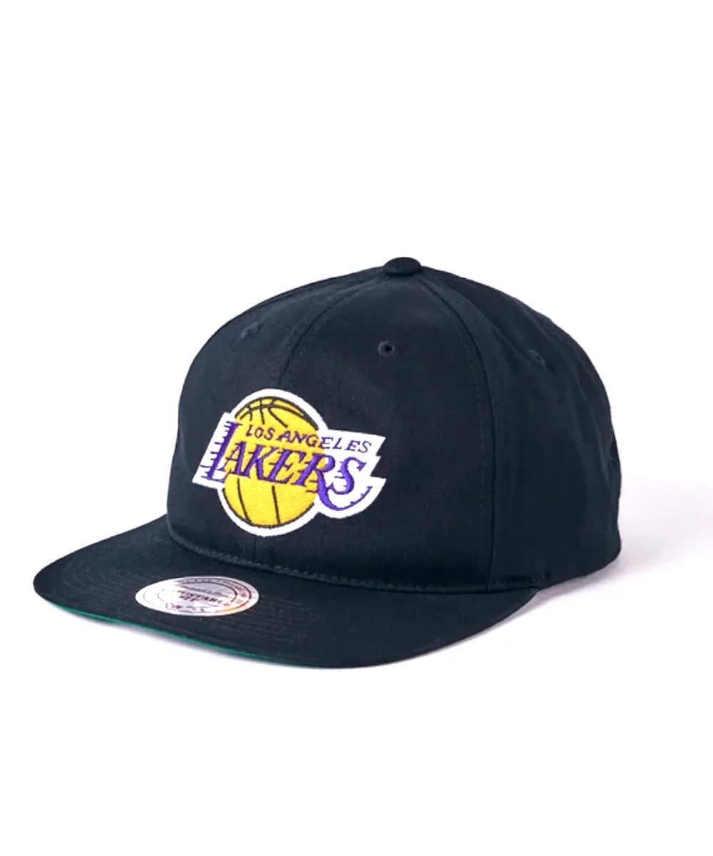 LA Lakers Team Logo Snapback Hat by Mitchell & Ness (Black)