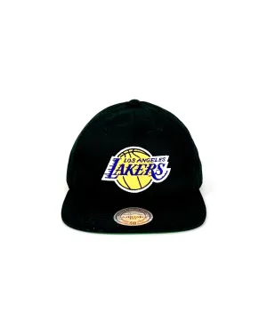 LA Lakers Team Logo Snapback Hat by Mitchell & Ness (Black)