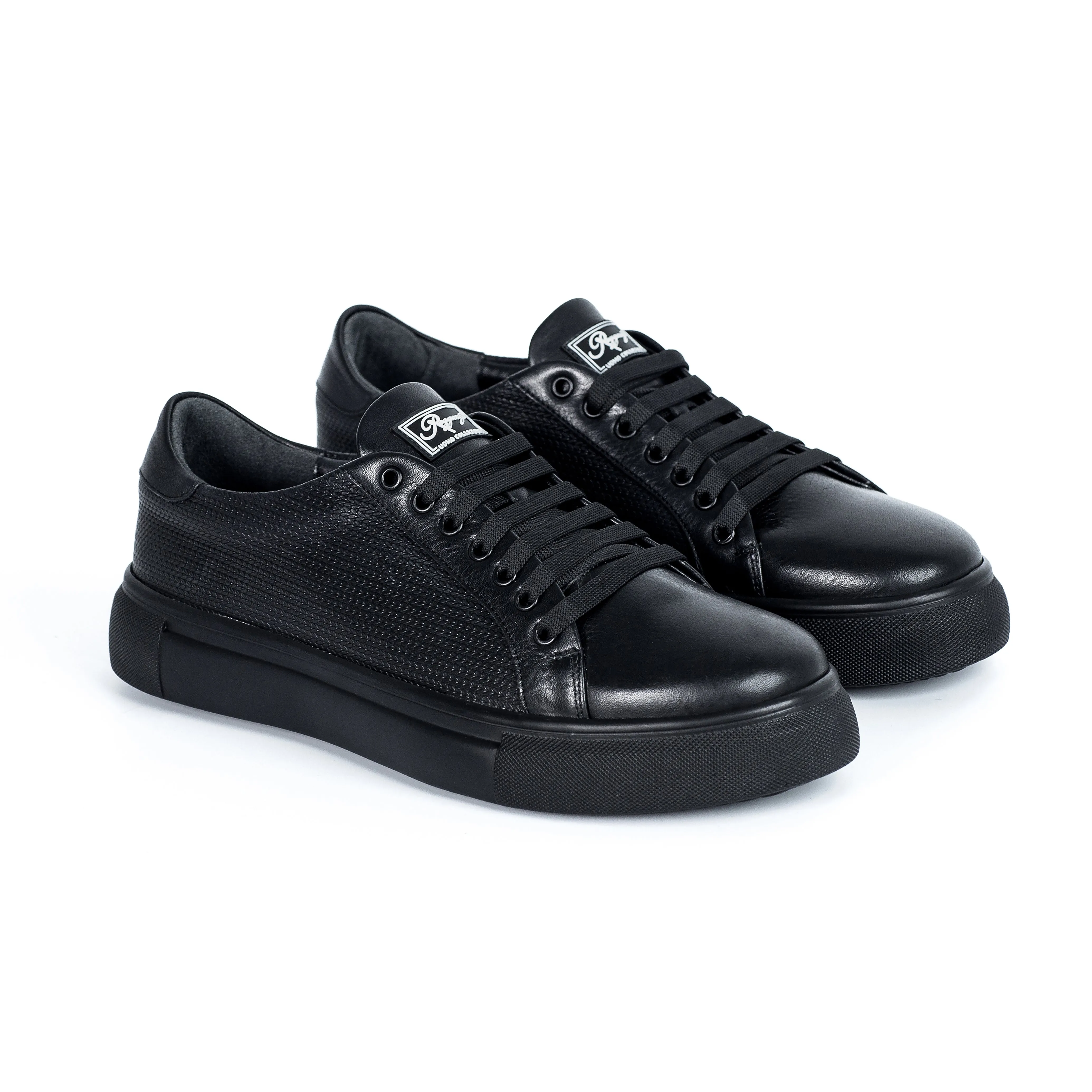 LEATHER PLIMSOLL SNEAKERS