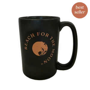 Matte Black Reach for the Moon Mug