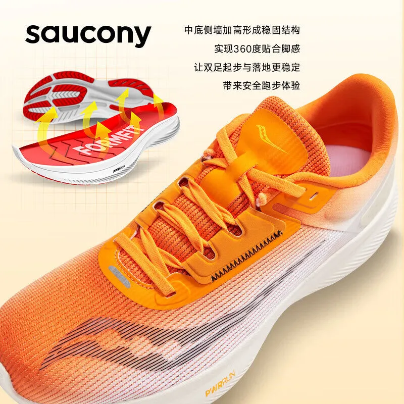 Men's Saucony Vessel sneakers with rebound cushioning, orange