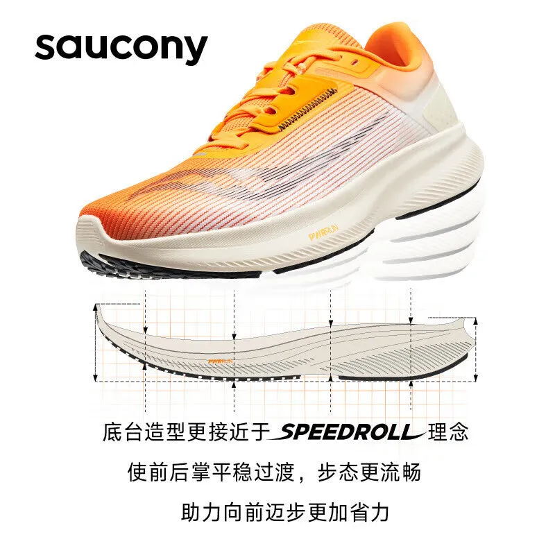 Men's Saucony Vessel sneakers with rebound cushioning, orange