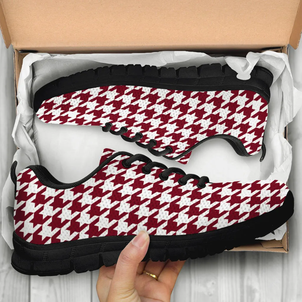 Mesh Sneakers_Maroon on White_HT Pattern