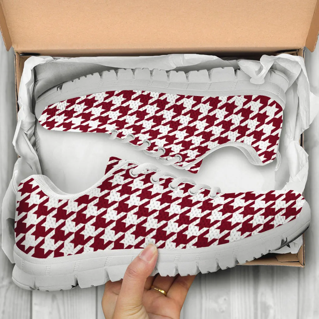 Mesh Sneakers_Maroon on White_HT Pattern