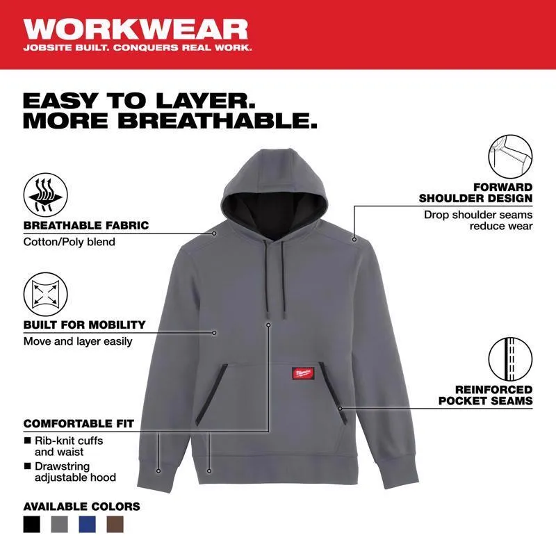 Milwaukee M Long Sleeve Men's Hooded Hoodie Gray