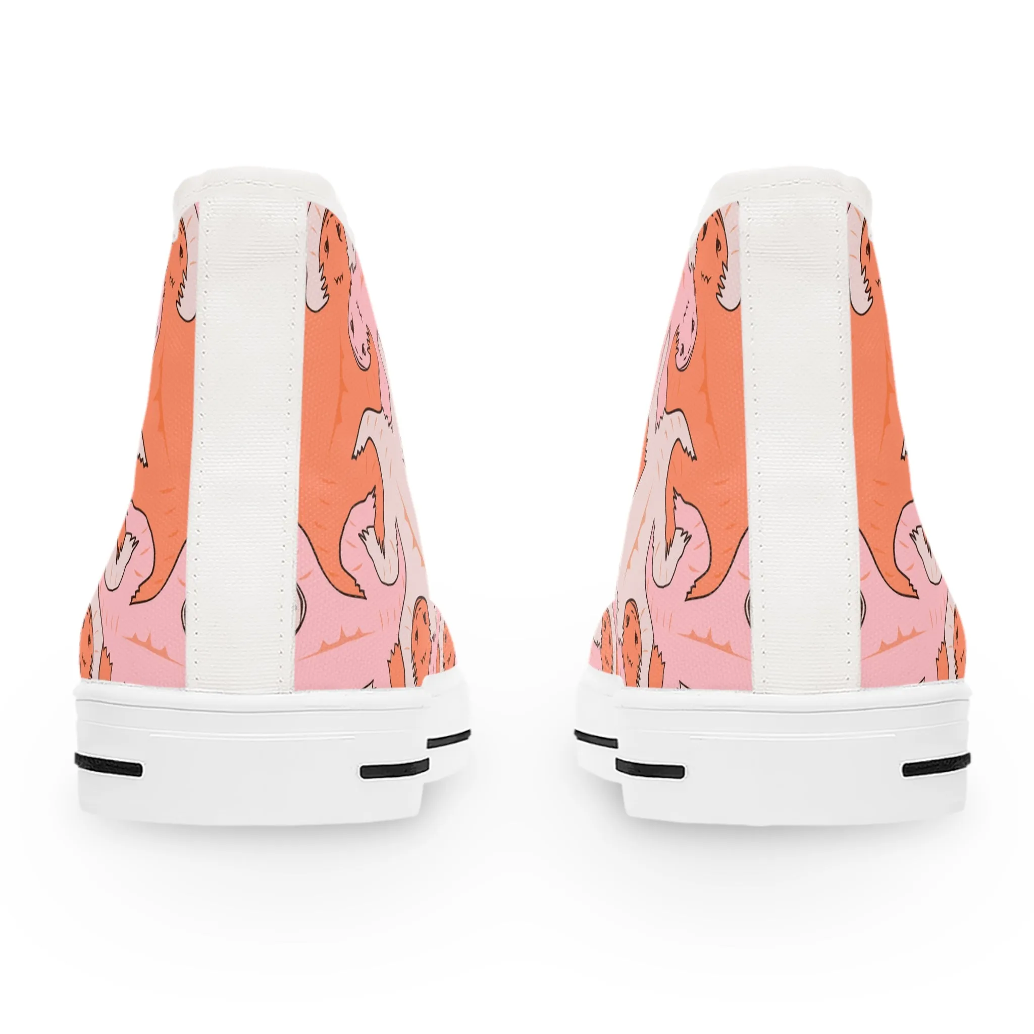 Pink & Orange Lizard Tessellation Women's High Top Sneakers