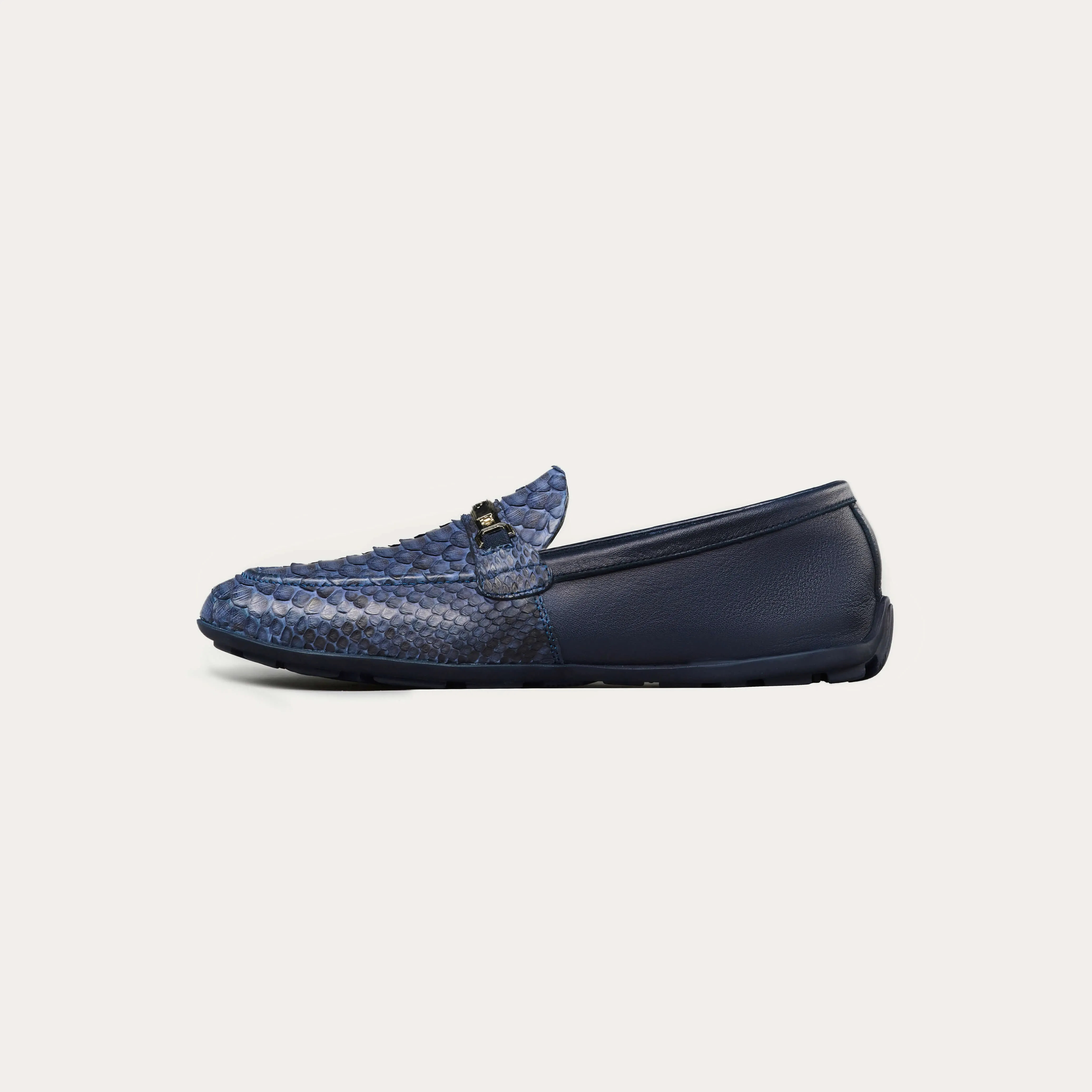 Python Leather Bit Loafers