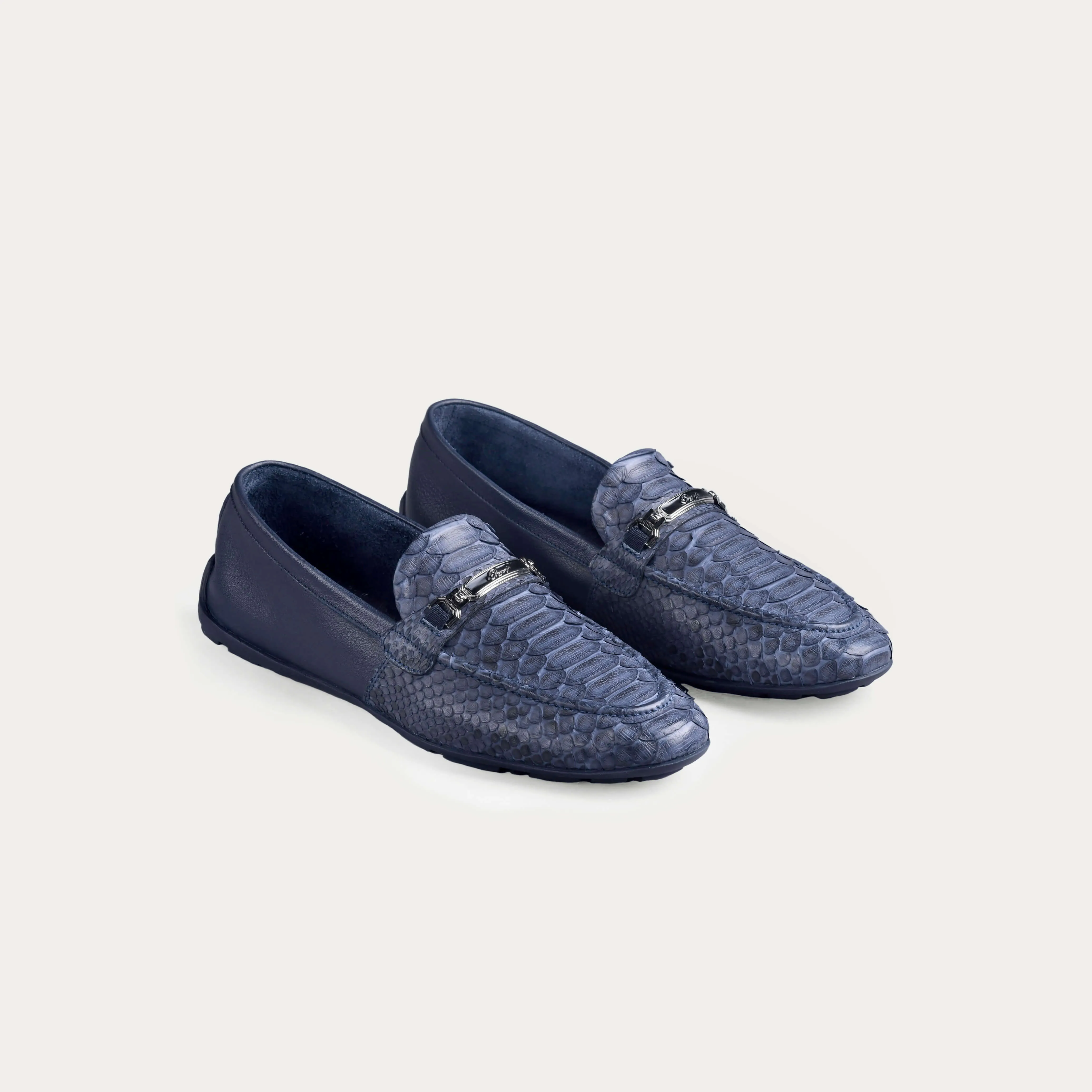 Python Leather Bit Loafers