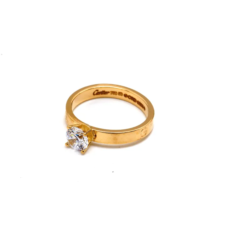 Real Gold GZCR Solitaire Ring 0671 (SIZE 7.5) R2397