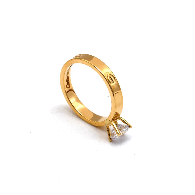 Real Gold GZCR Solitaire Ring 0671 (SIZE 7.5) R2397