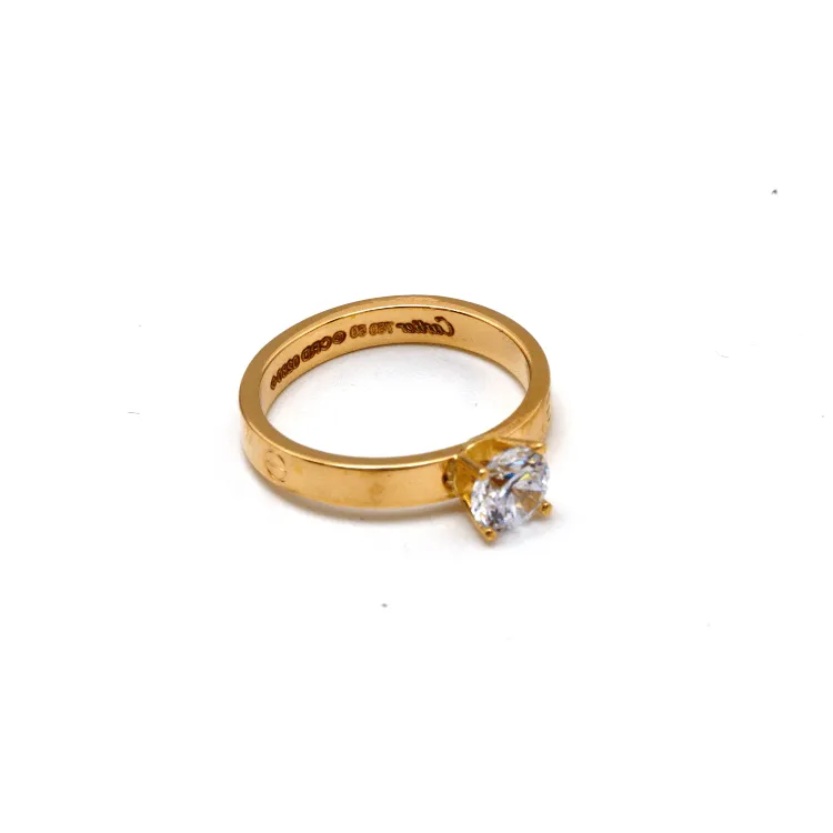 Real Gold GZCR Solitaire Ring 0671 (SIZE 7.5) R2397